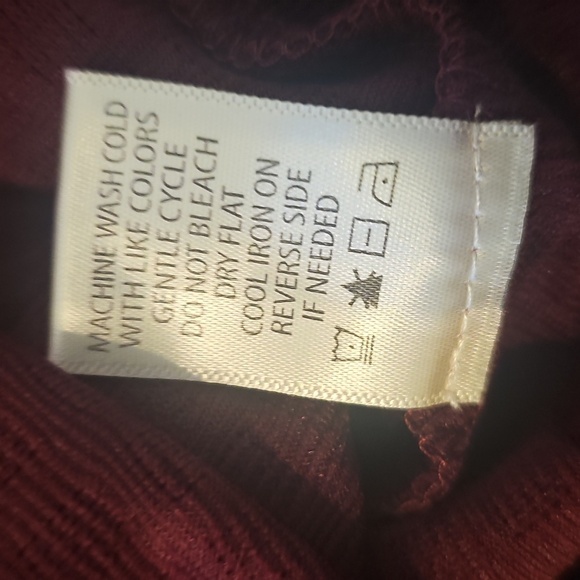 NWT Max Studio Funnel Neck Waffle Knit Drawstring Pullover Oxblood Large - Picture 15 of 15